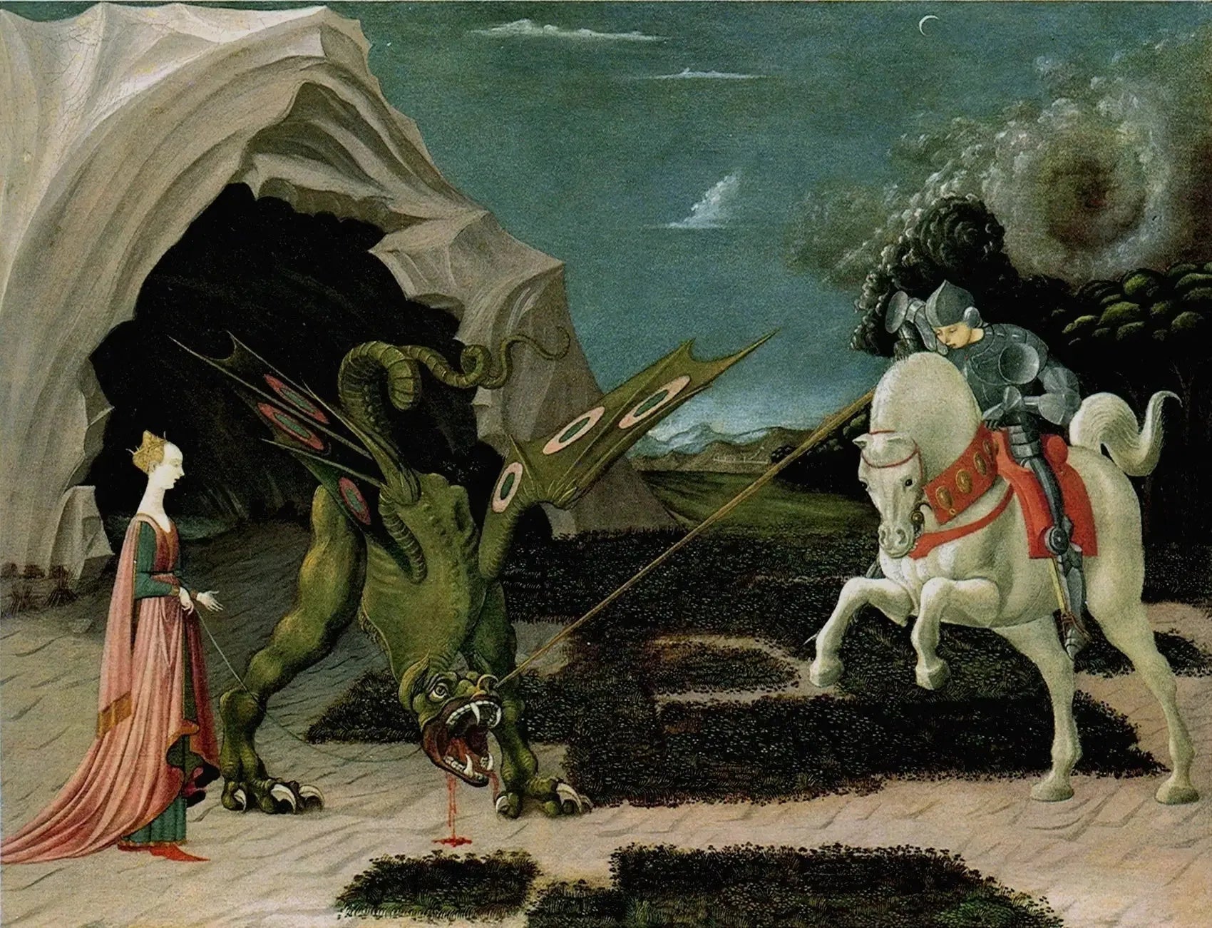 Saint Georges et le Dragon - Paolo Uccello image 1 reproduction artisanale de tableau