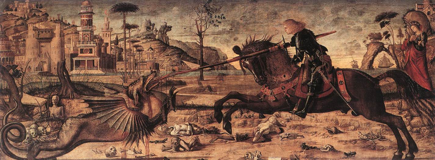 Saint Georges et le Dragon - Vittore Carpaccio image 1 copie de tableau peinte à la main