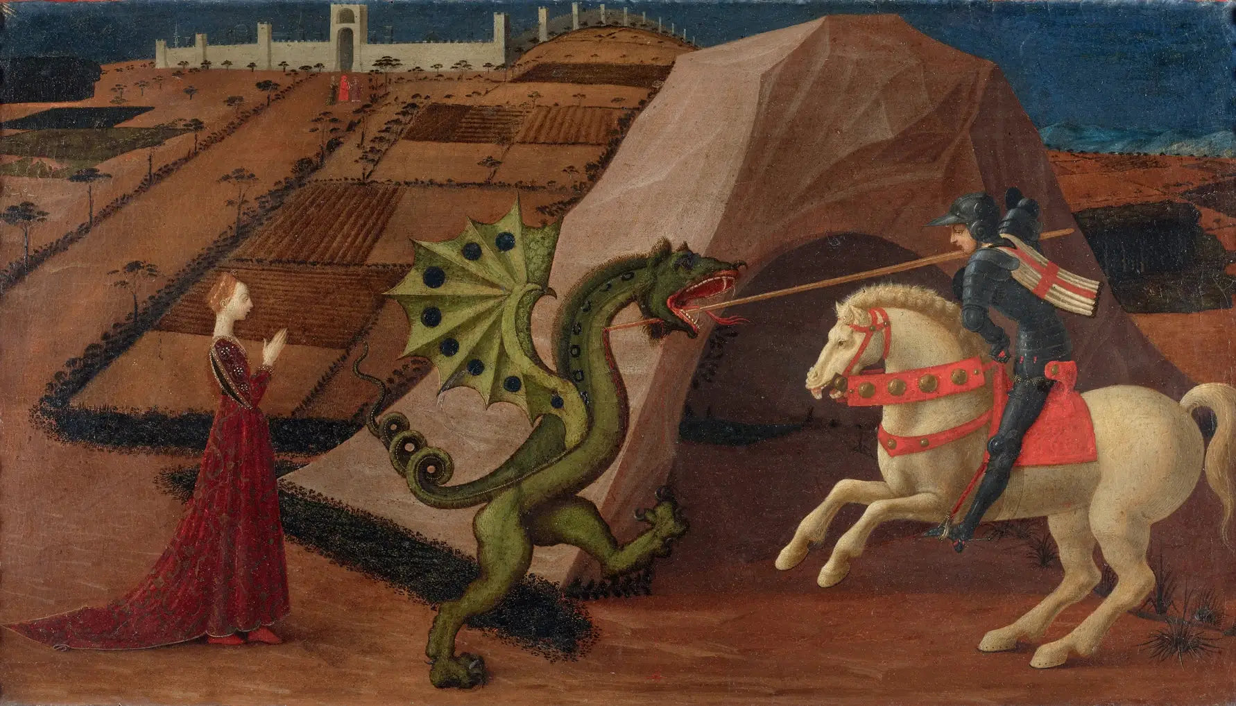Saint Georges terrassant le dragon - Paolo Uccello image 1 copie de tableau peinte à la main