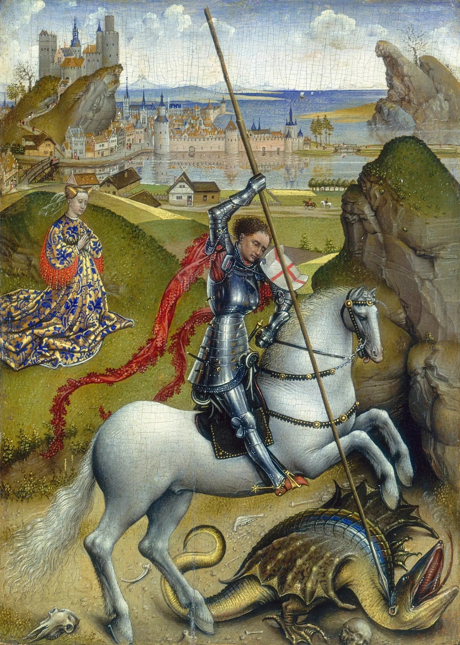 Saint Georges terrassant le dragon - Rogier van der Weyden image 1 tableau peint à l’huile sur toile