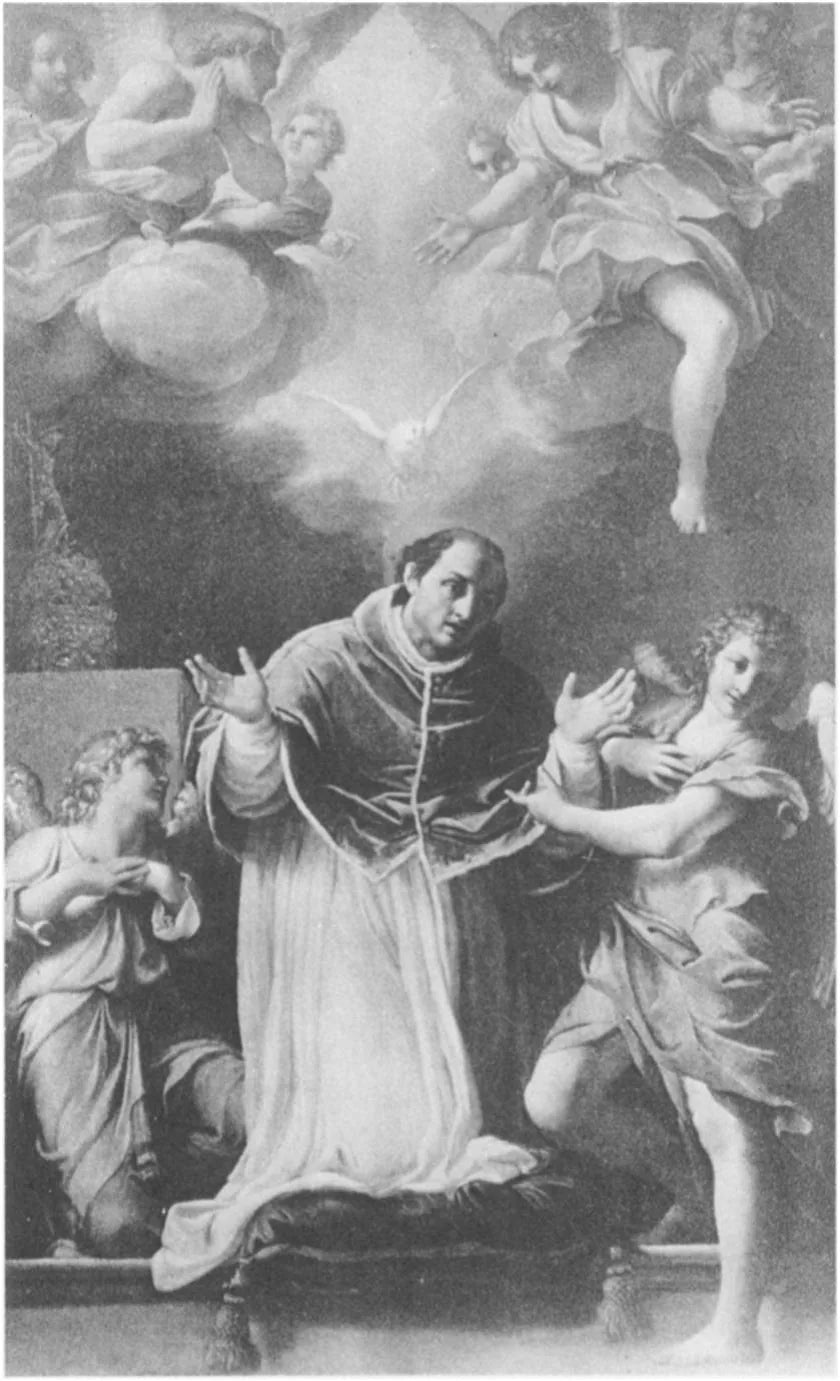 Saint Grégoire en prière - Annibale Carracci image 1 copie de tableau peinte à la main