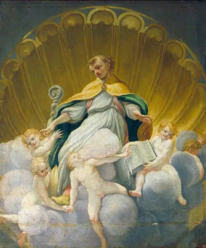 Saint Hilaire entouré d'anges (copie de la fresque de la coupole de la cathédrale de Parme) - Antonio da Correggio image 1 copie peinte à la main à l’huile