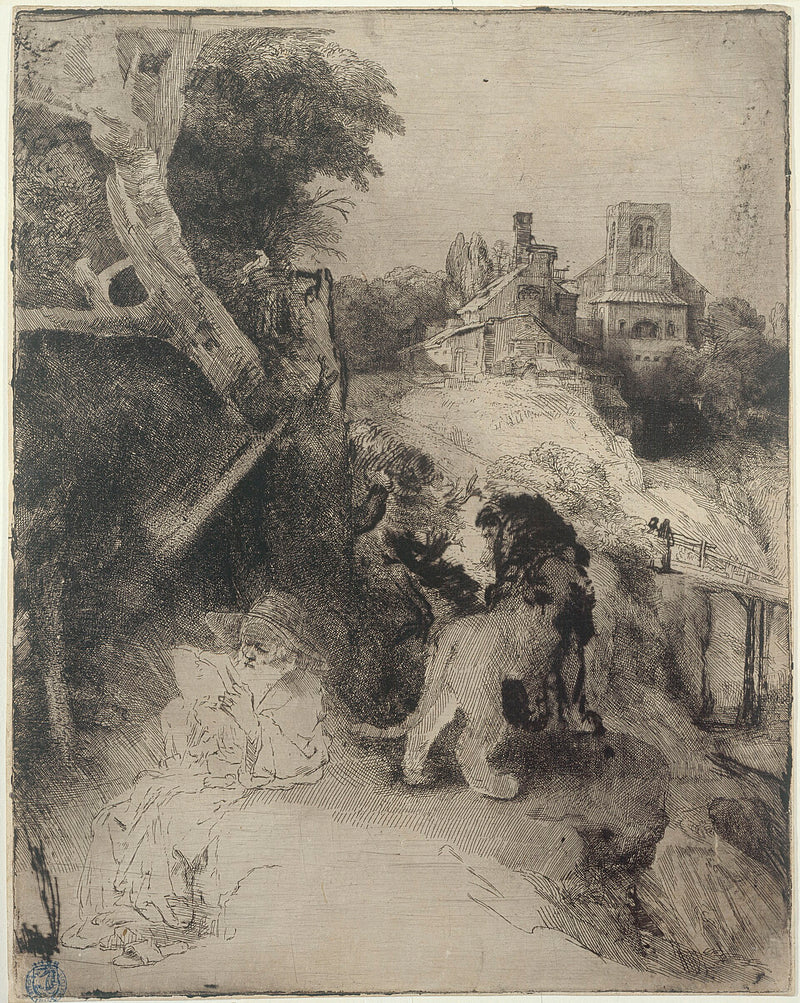 Saint Jérôme lisant dans un paysage - Rembrandt