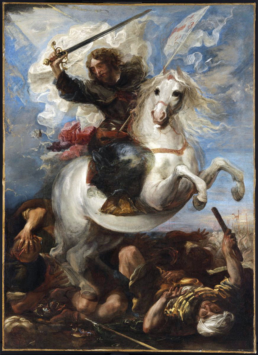 Saint Jacques le Majeur à la bataille de Clavijo - Juan Carreño de Miranda image 1 reproduction de peinture à l’huile