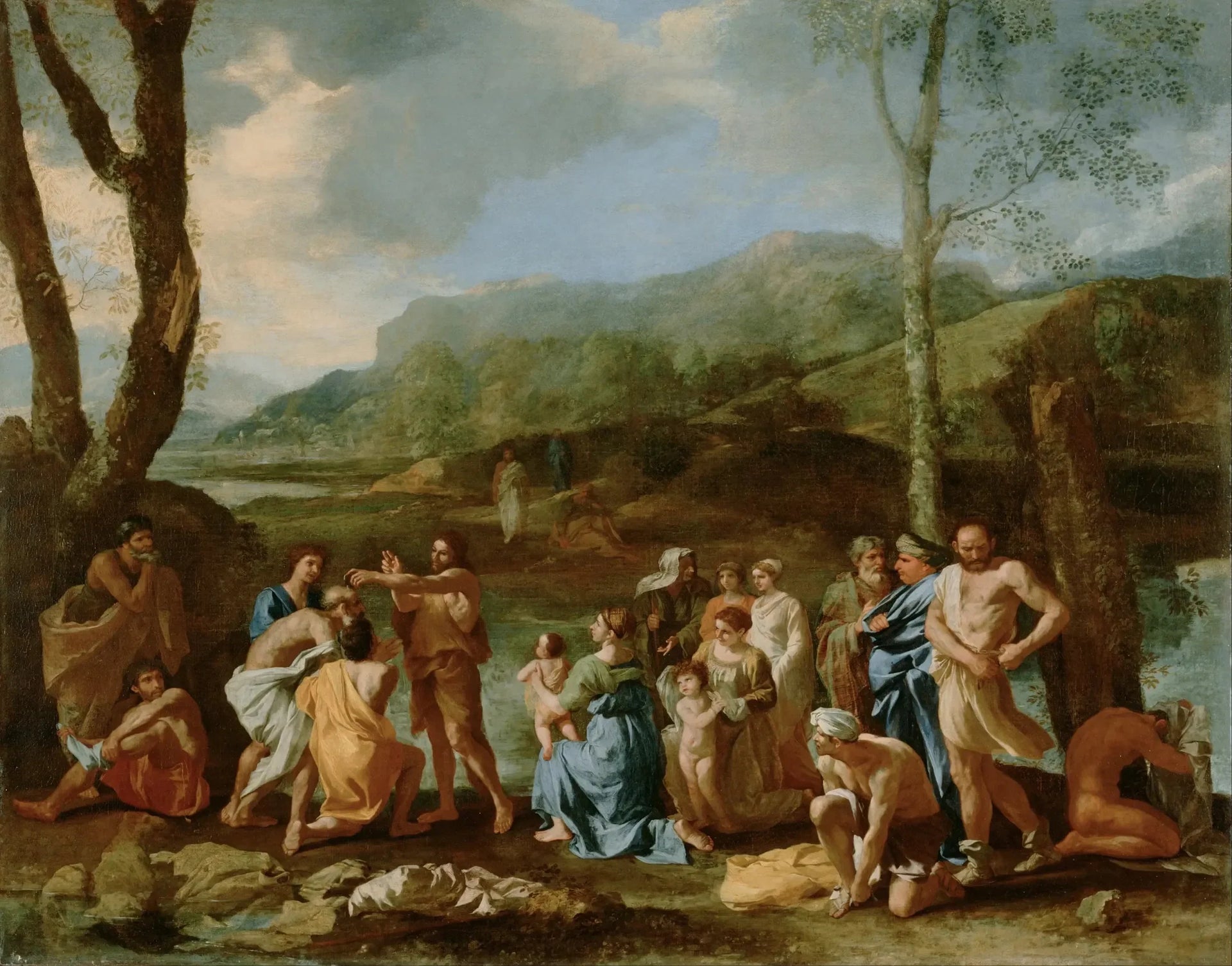 Saint Jean baptisant dans le Jourdain - Nicolas Poussin image 1 reproduction d’œuvre d’art à l’huile