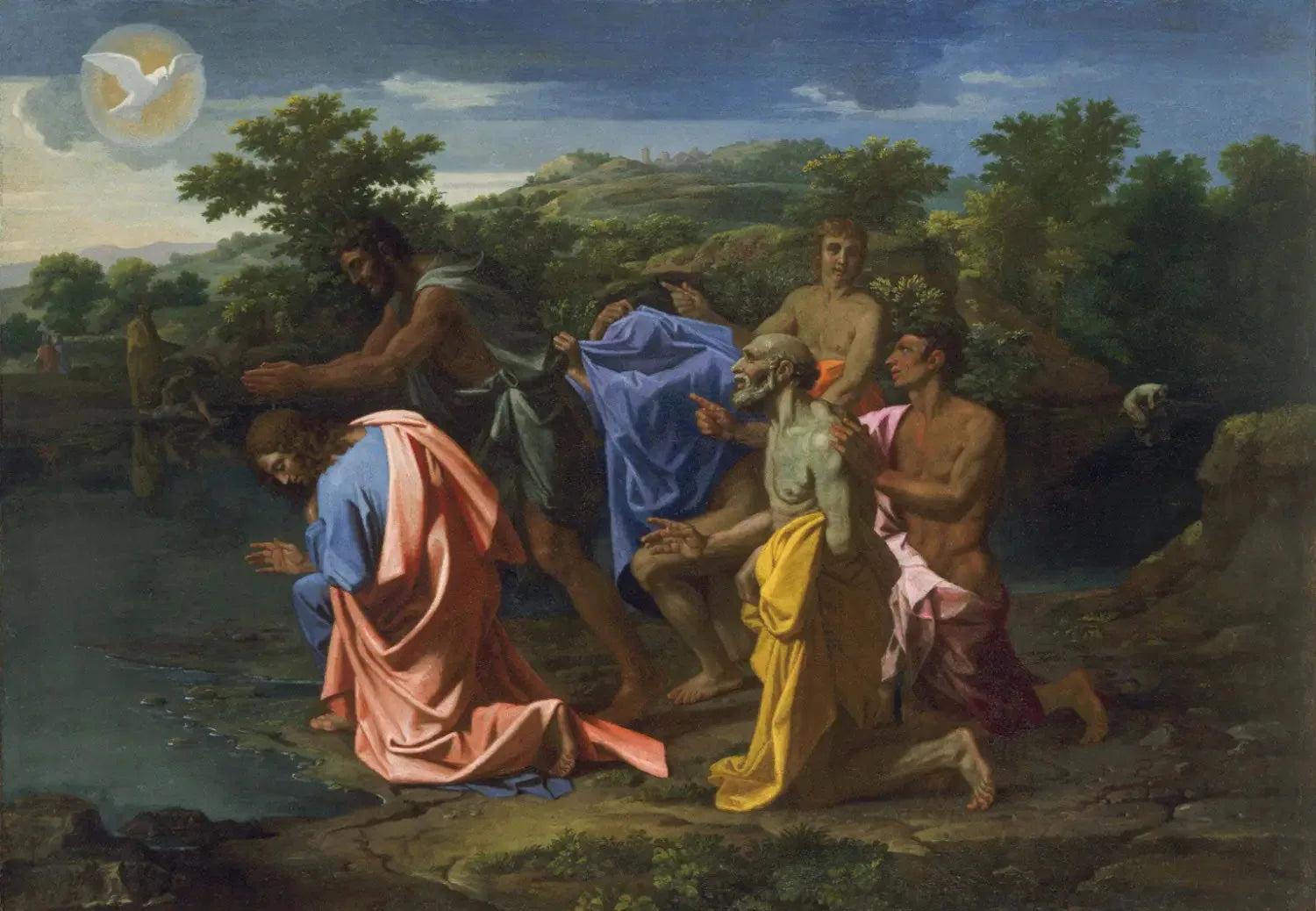 Saint Jean baptisant le Christ - Nicolas Poussin image 1 reproduction d’œuvre d’art à l’huile