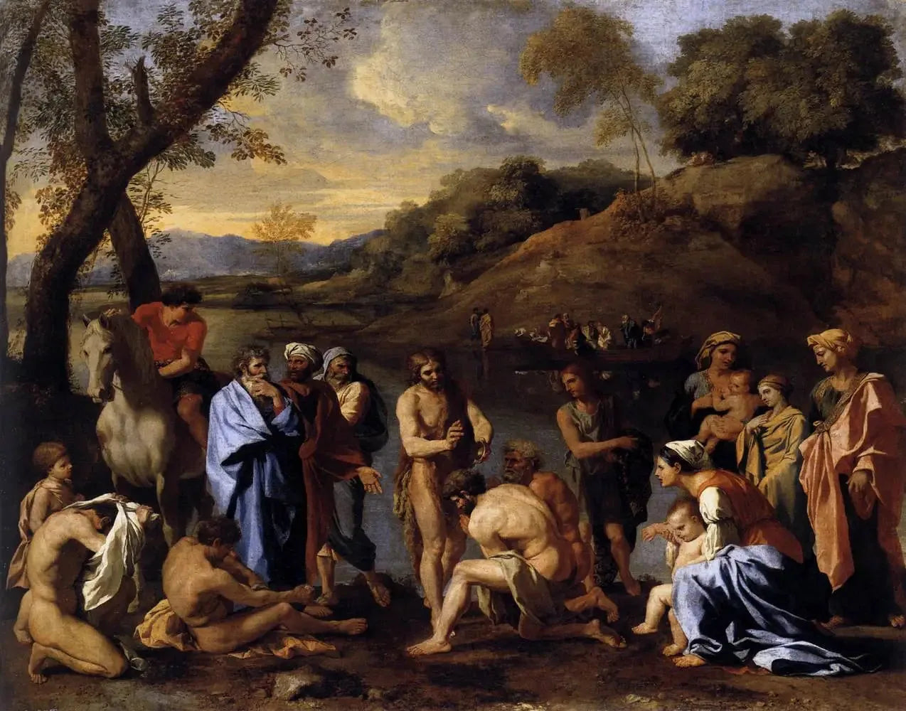 Saint Jean baptisant le peuple - Nicolas Poussin image 1 reproduction de peinture à l’huile