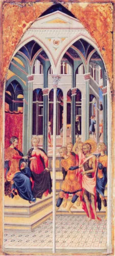 Saint Jean-Baptiste accusant Hérode - Giovanni di Paolo image 1 reproduction de peinture à l’huile