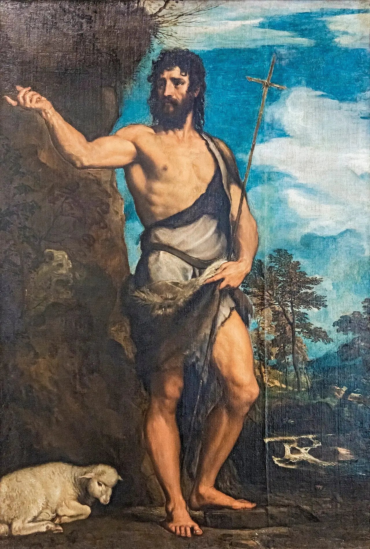 Saint Jean-Baptiste au désert - Titian image 1 copie de tableau peinte à la main