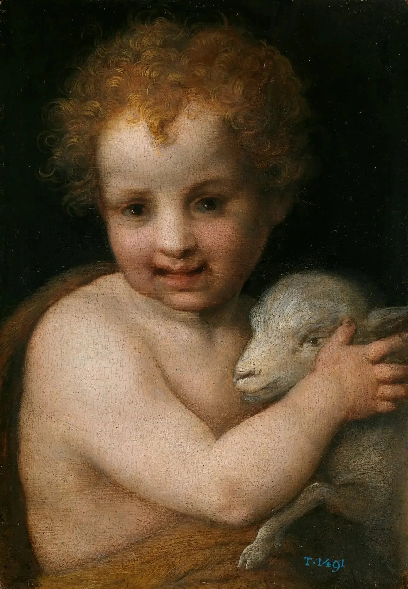 Saint Jean-Baptiste avec l'Agneau - Andrea del Sarto image 1 reproduction artisanale de tableau