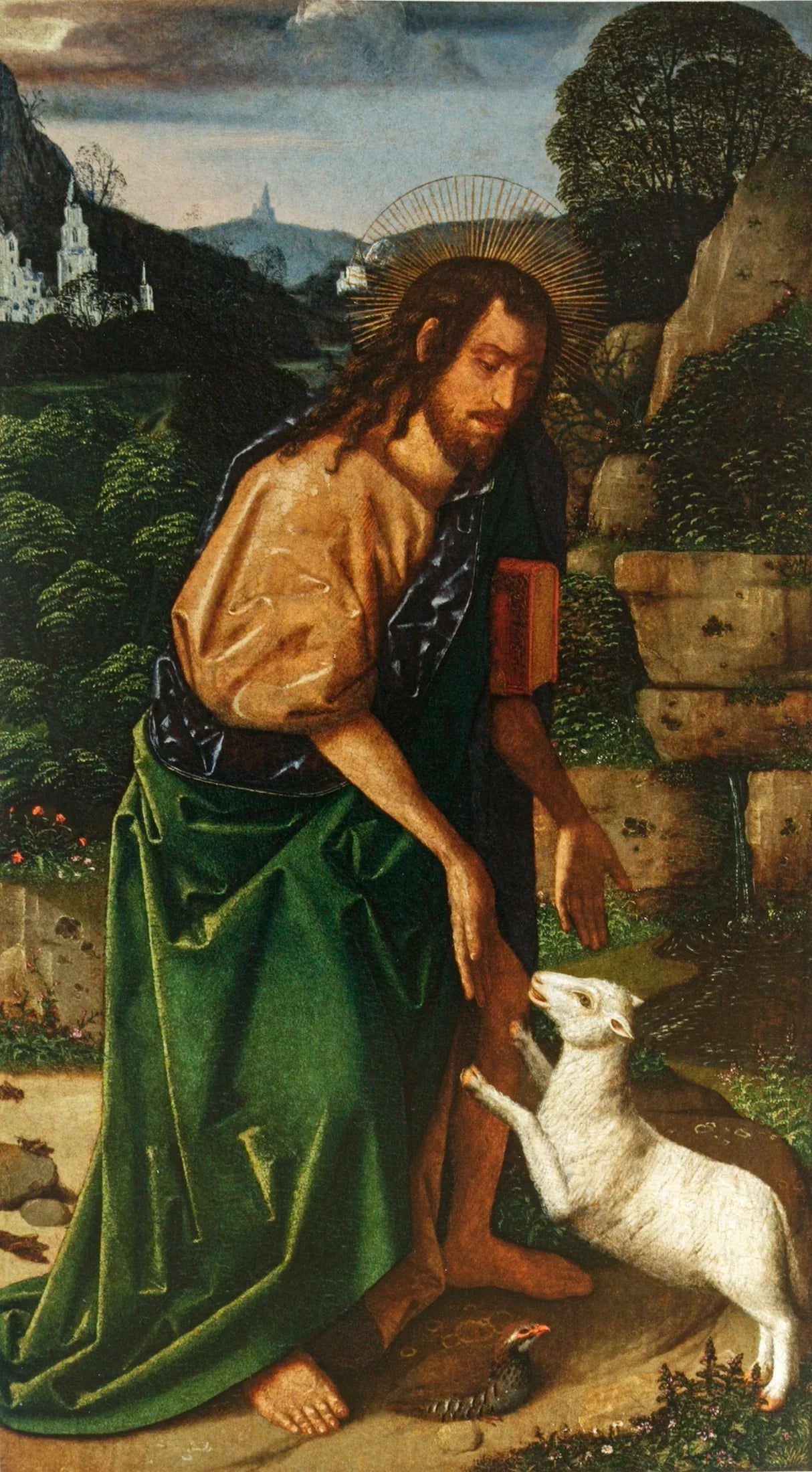 Saint Jean-Baptiste - Bartolomé Bermejo image 1 copie peinte à la main à l’huile
