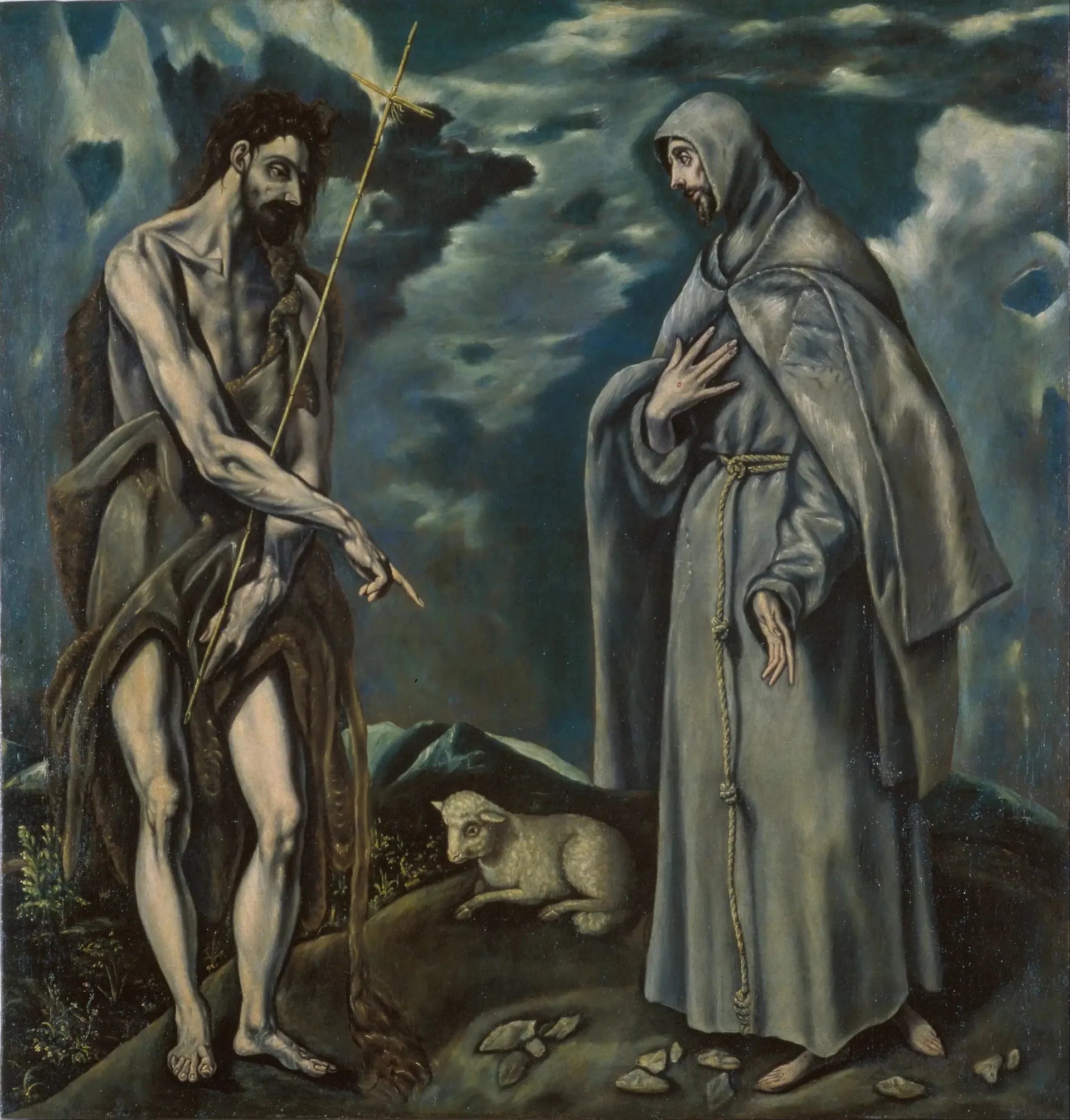 Saint Jean-Baptiste et Saint François d'Assise - El Greco image 1 copie peinte à la main à l’huile
