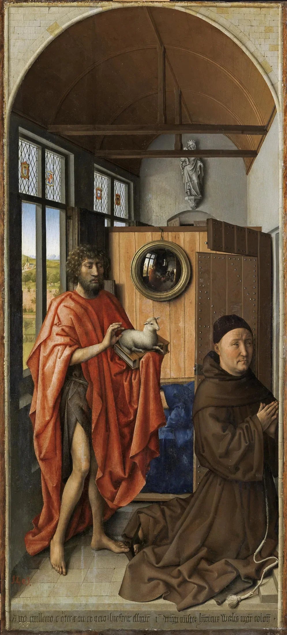 Saint Jean-Baptiste et le maître franciscain Henri de Werl - Robert Campin image 1 reproduction artisanale de tableau