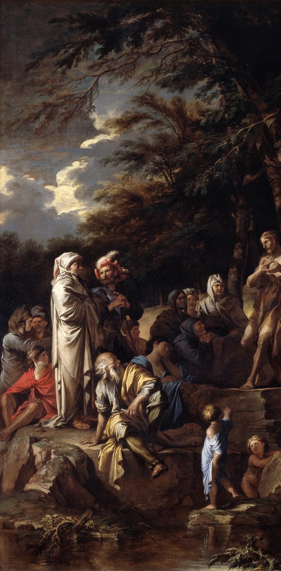 Saint Jean-Baptiste prêchant dans le désert - Salvator Rosa image 1 copie peinte à la main à l’huile