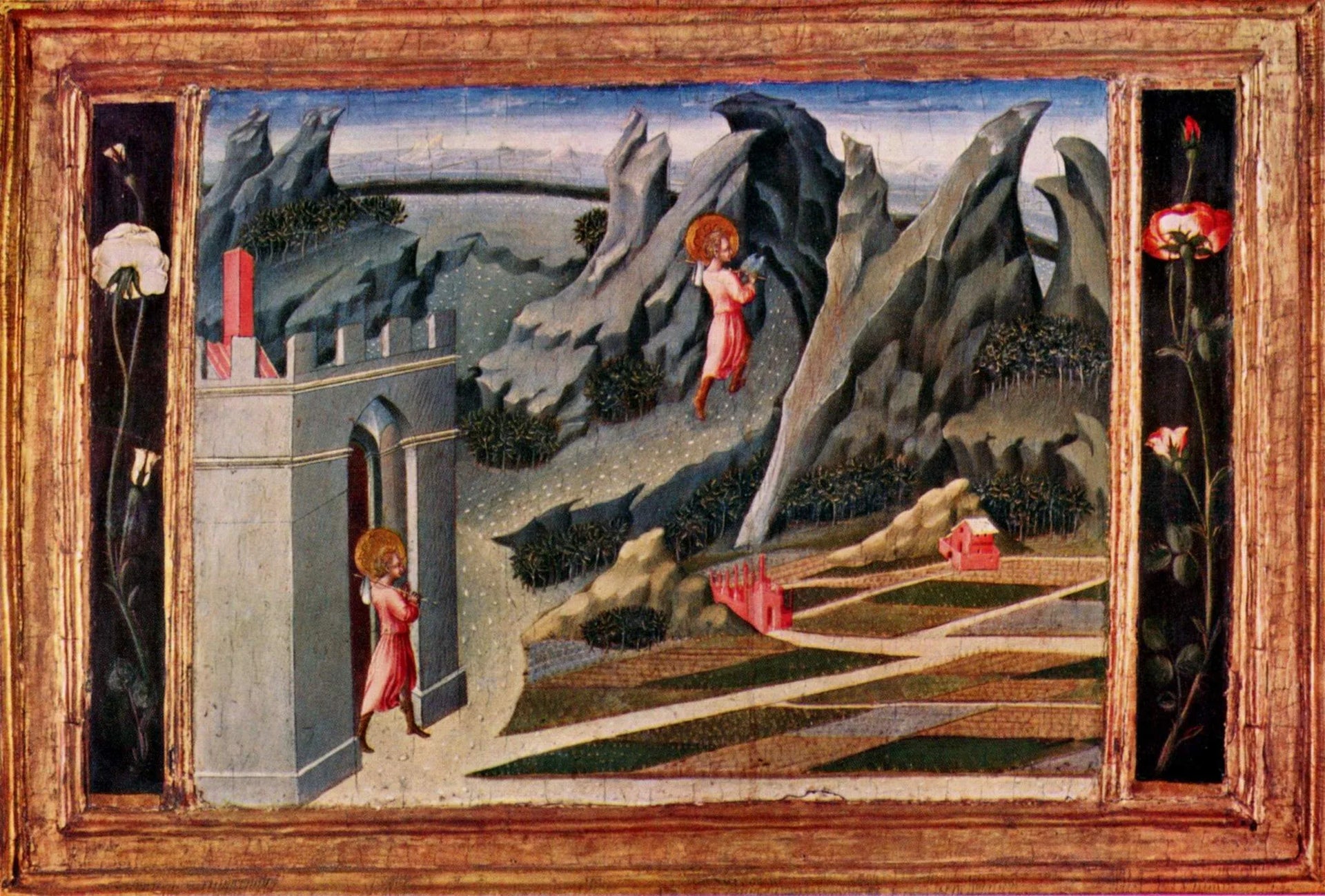 Saint Jean-Baptiste se retire dans le désert - Giovanni di Paolo image 1 reproduction de peinture à l’huile