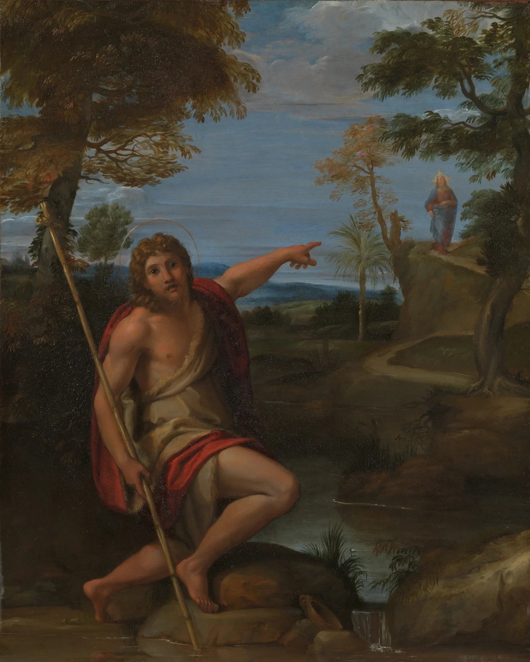 Saint Jean-Baptiste témoignant - Annibale Carracci image 1 copie de tableau peinte à la main