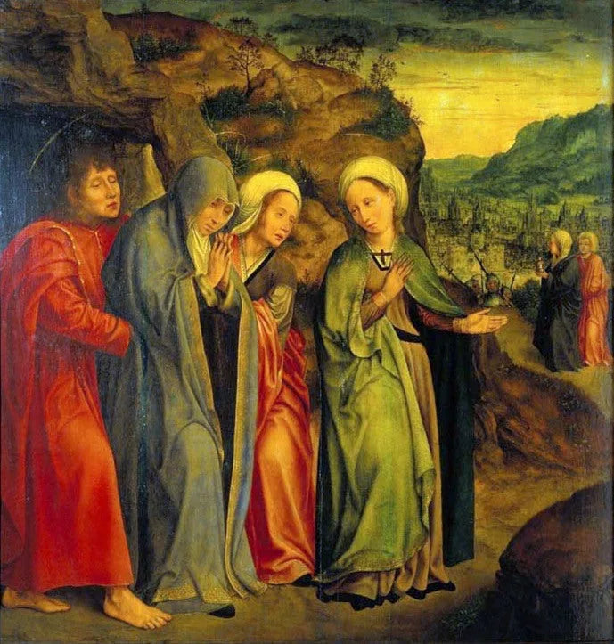 Saint Jean et les femmes au tombeau du Christ - Quentin Metsys image 1 reproduction réalisée par Alpha Reproduction