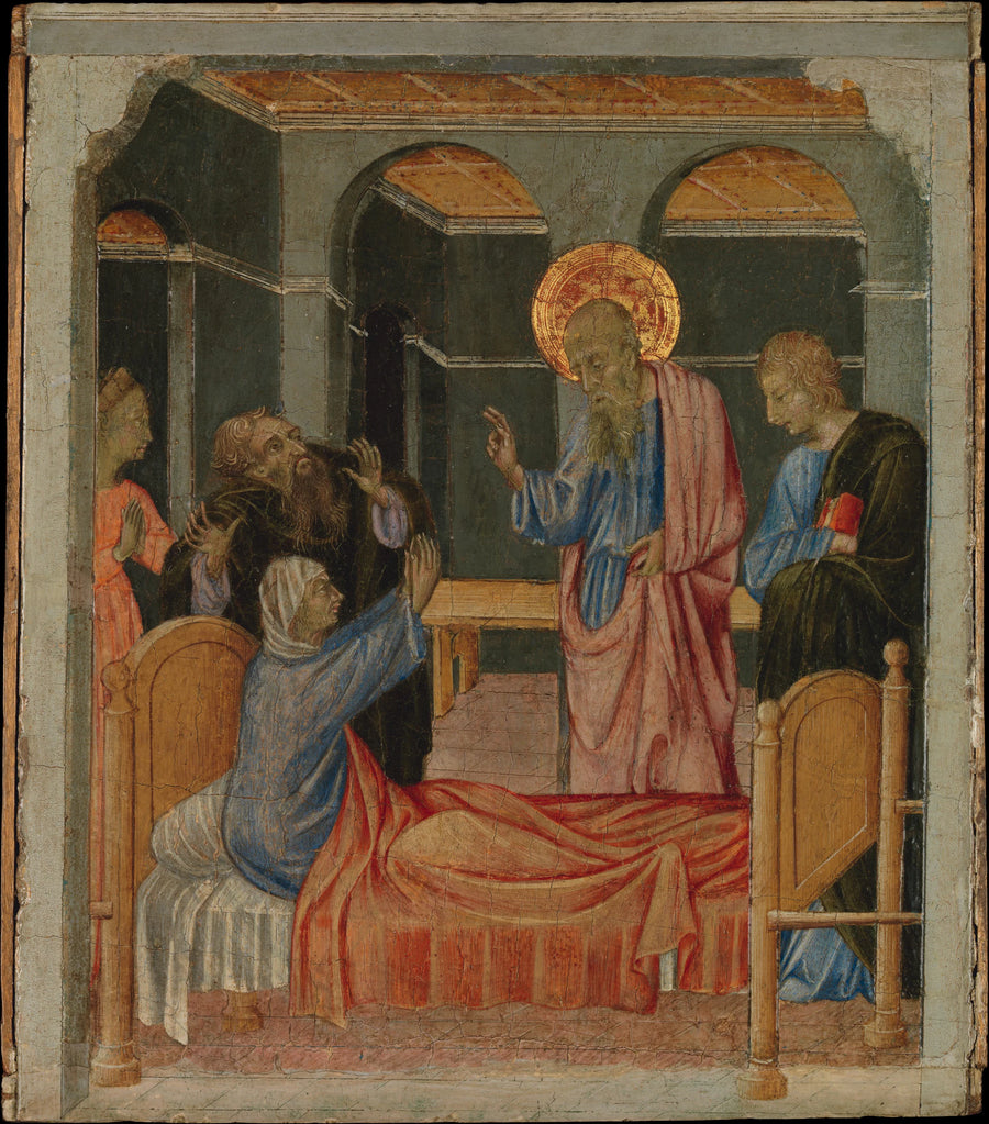 Saint Jean l'Évangéliste élève Drusiana - Giovanni di Paolo (Giovanni di Paolo di Grazia)