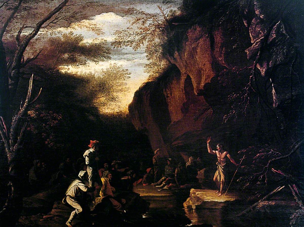 Saint Jean prêchant - Salvator Rosa image 1 copie de tableau peinte à la main