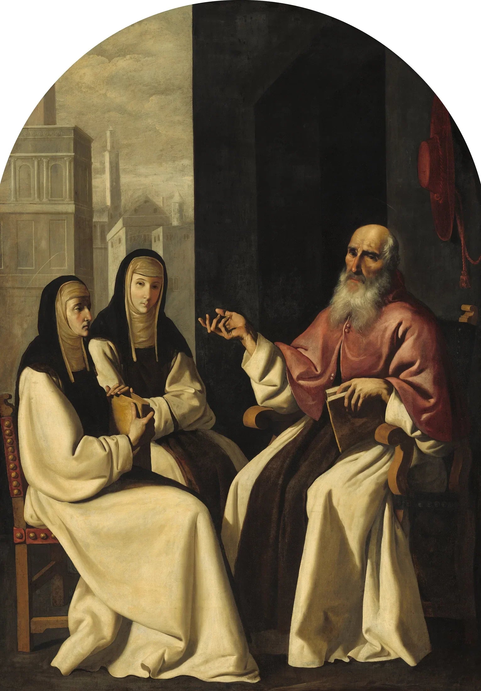Saint Jérôme avec sainte Paule et saint Eustochium - Francisco de Zurbarán image 1 copie peinte à la main à l’huile