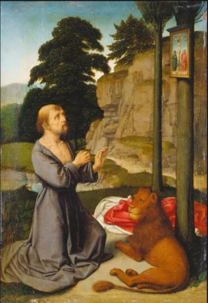 Saint Jérôme dans le désert - Gérard David image 1 copie de tableau peinte à la main