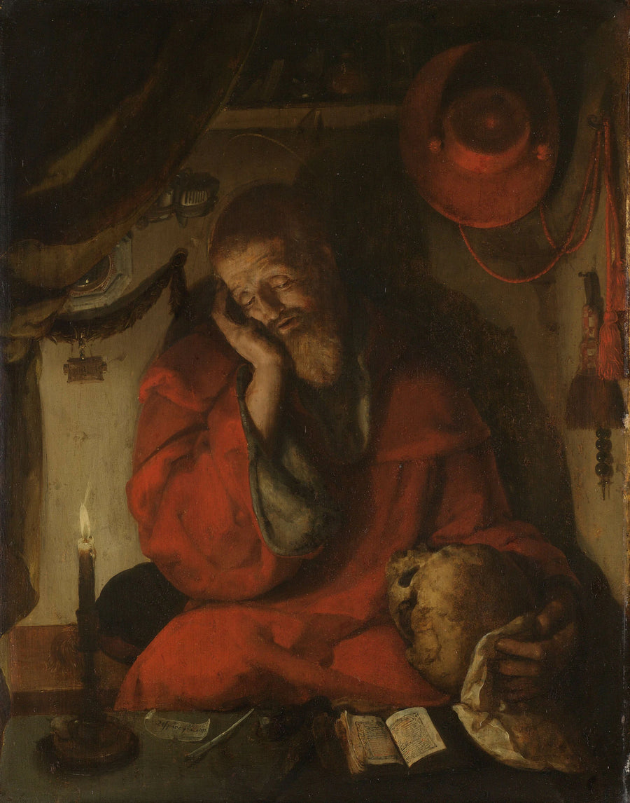 Saint Jérôme dans sa cellule d'étude à la lueur des bougies - Aartgens