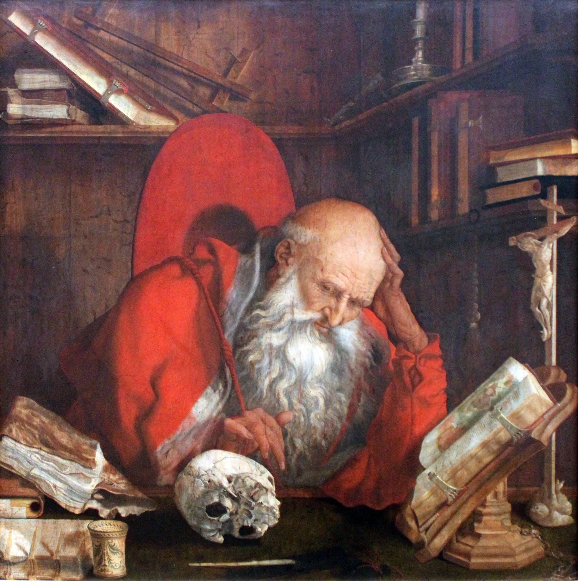 Saint Jérôme dans sa cellule - Marinus van Reymerswale image 1 tableau peint à l’huile sur toile