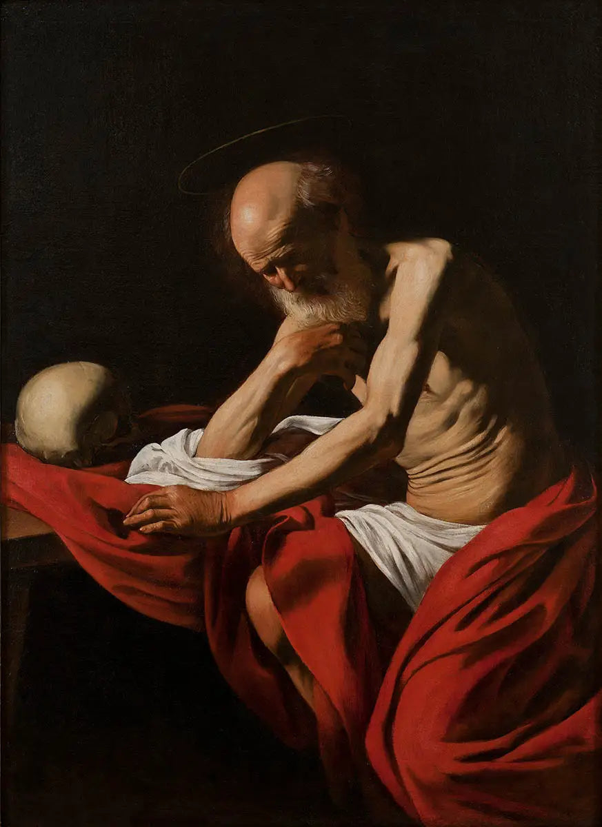Saint Jérôme en méditation - Le Caravage image 1 reproduction de peinture à l’huile
