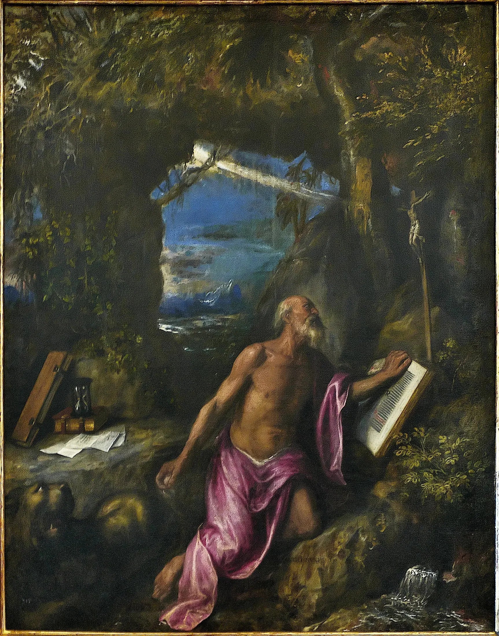 Saint Jérôme en pénitence - Titian image 1 copie peinte à la main à l’huile
