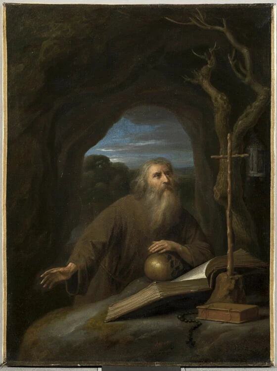 Saint Jérôme en prière dans une grotte - Pieter Cornelisz. van Slingelandt