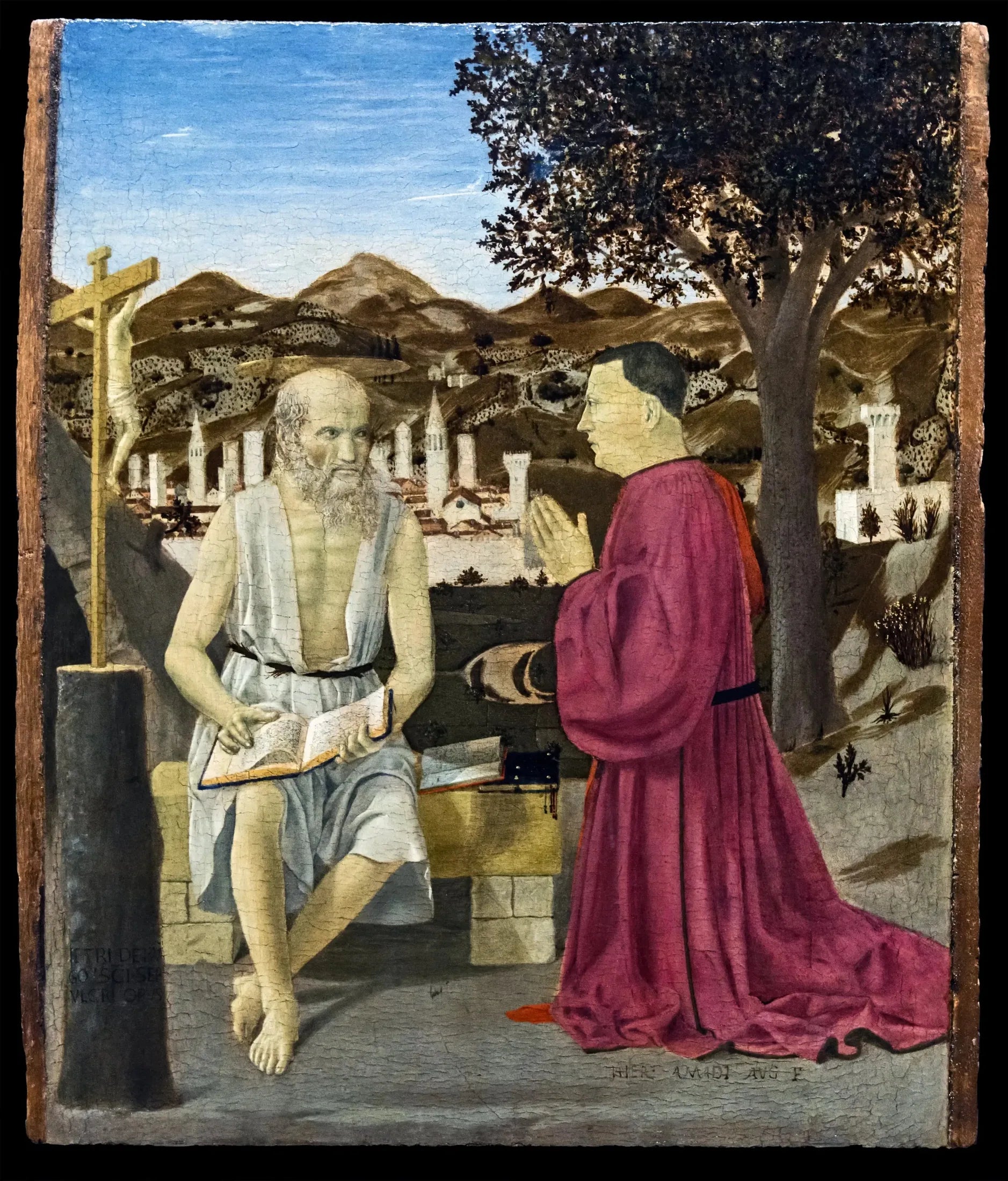 Saint Jérôme et le donateur Girolamo Amadi - Piero della Francesca image 1 reproduction réalisée par Alpha Reproduction