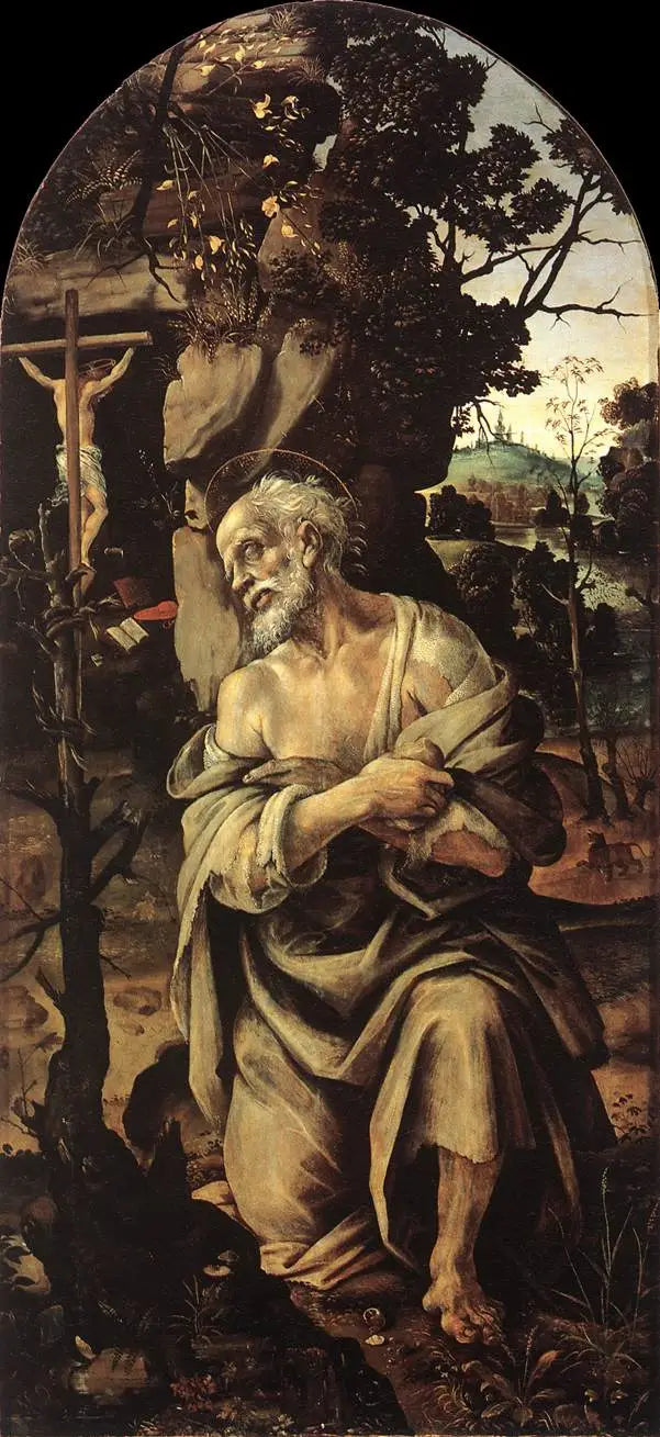 Saint-Jérôme - Filippino Lippi image 1 copie peinte à la main à l’huile