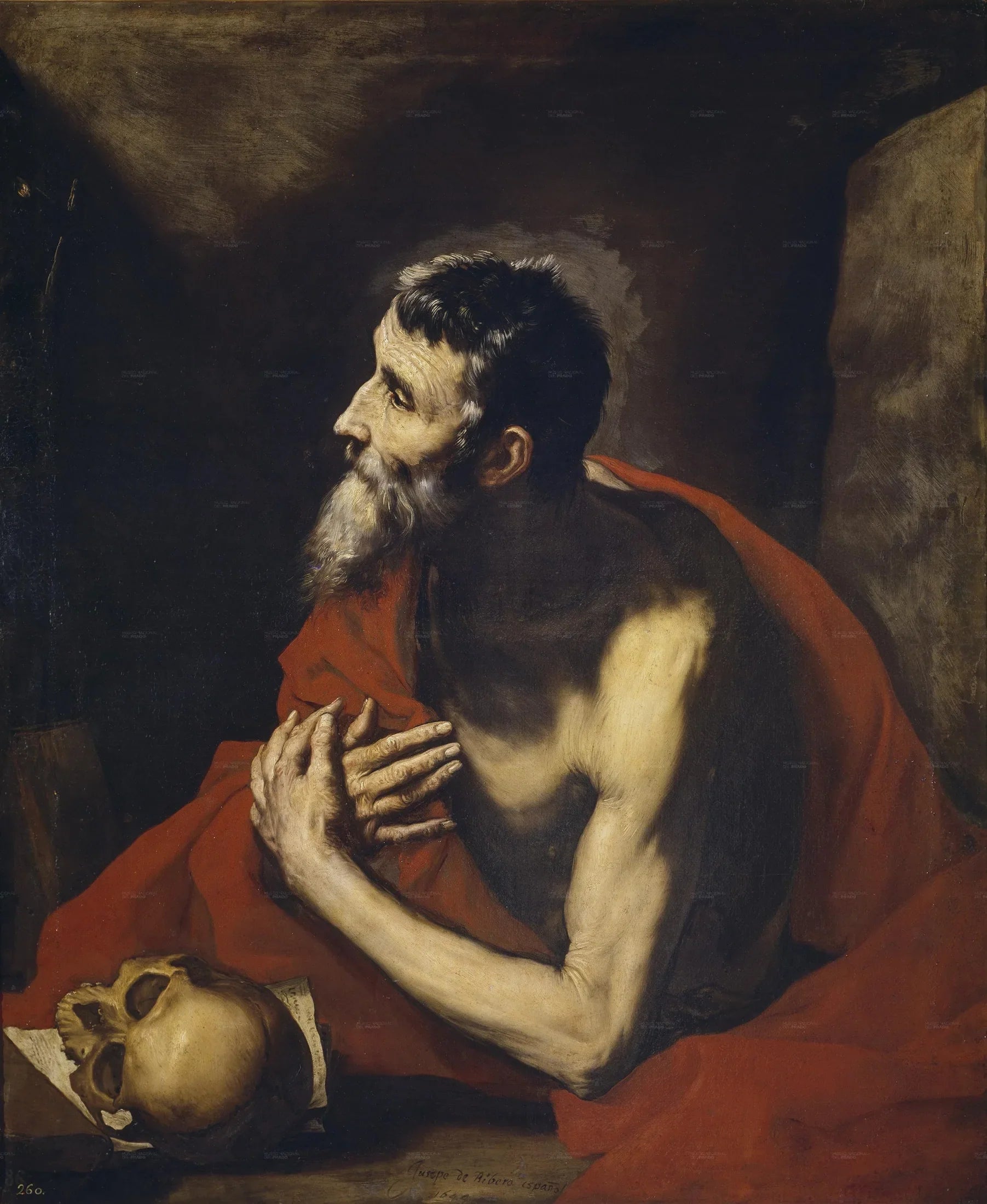 Saint-Jérôme - Jusepe de Ribera image 1 copie peinte à la main à l’huile