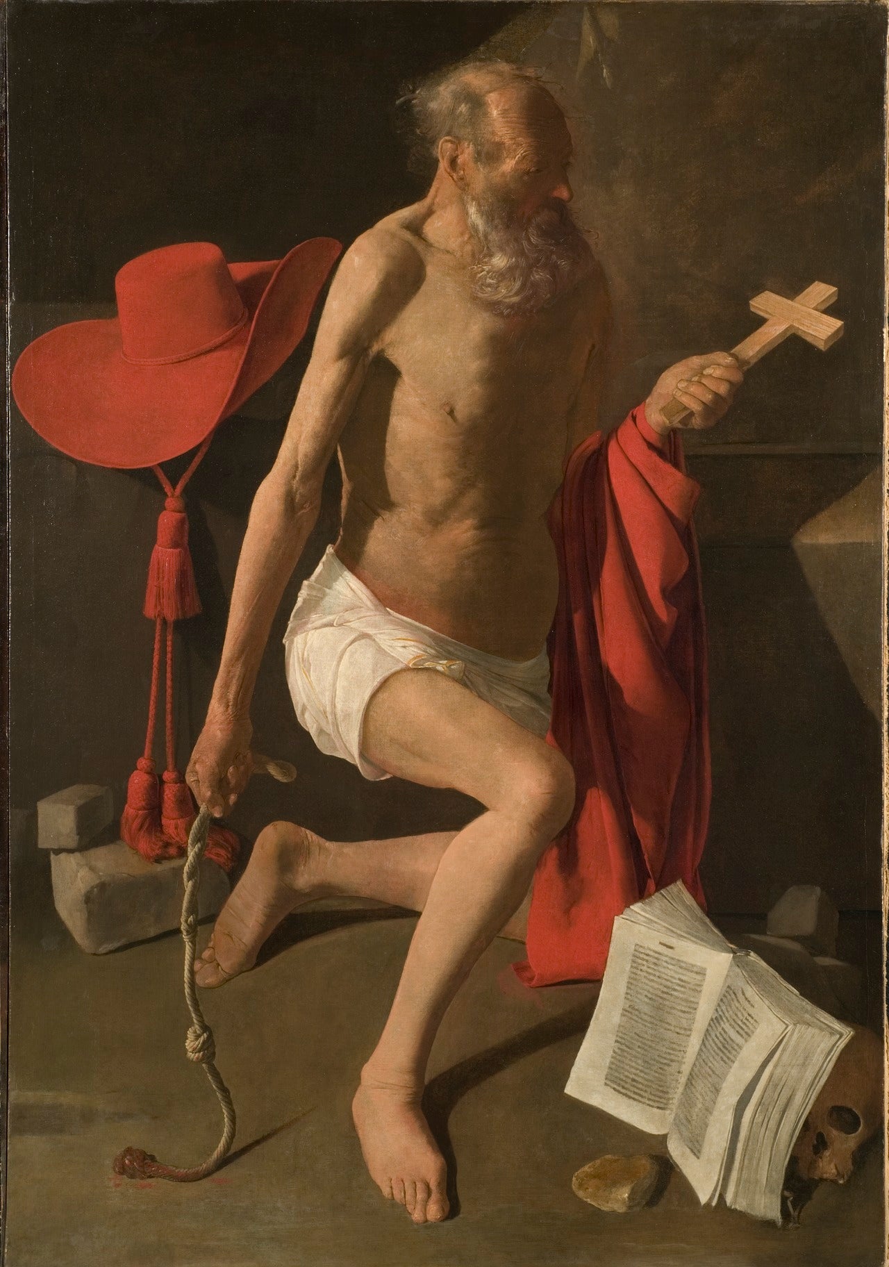 Saint Jérôme pénitent - Georges de La Tour image 1 reproduction artisanale de tableau