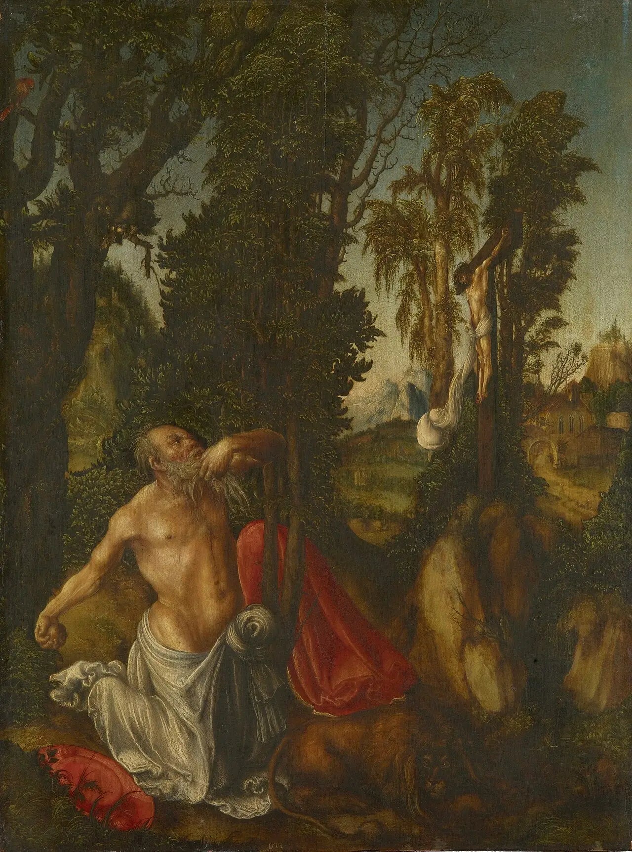 Saint Jérôme pénitent - Lucas Cranach the Elder image 1 reproduction de peinture à l’huile