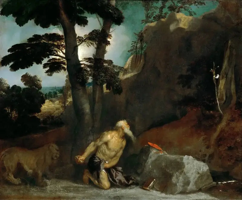 Saint Jérôme pénitent - Titian image 1 reproduction artisanale de tableau