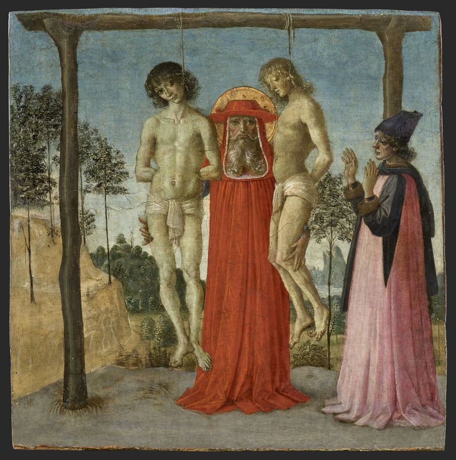 Saint Jérôme soutenant deux jeunes pendus injustement condamnés - Pietro Perugino