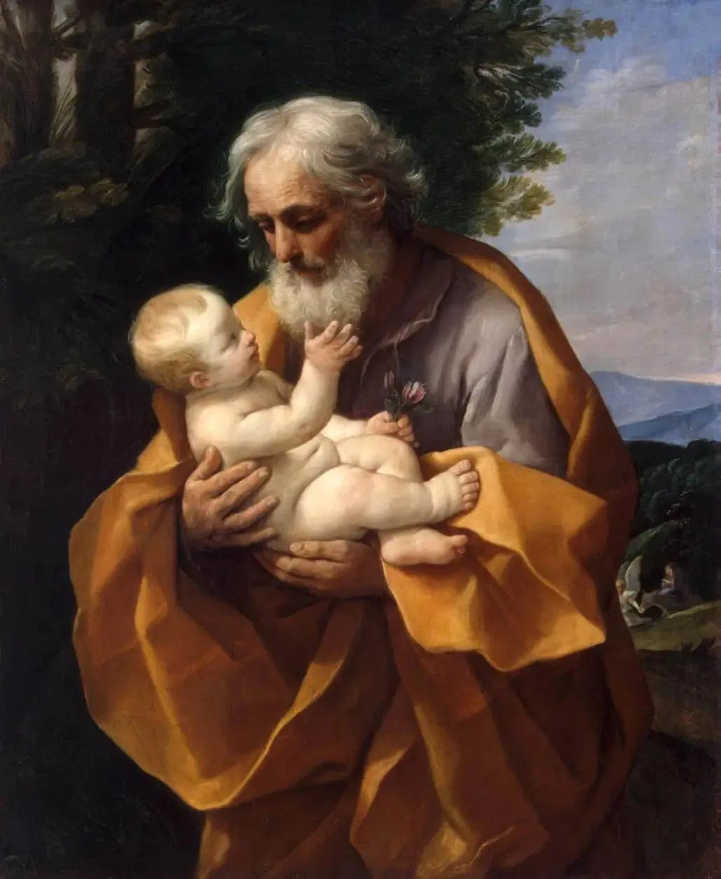 Saint Joseph avec l'Enfant Jésus dans ses bras - Guido Reni image 1 reproduction réalisée par Alpha Reproduction