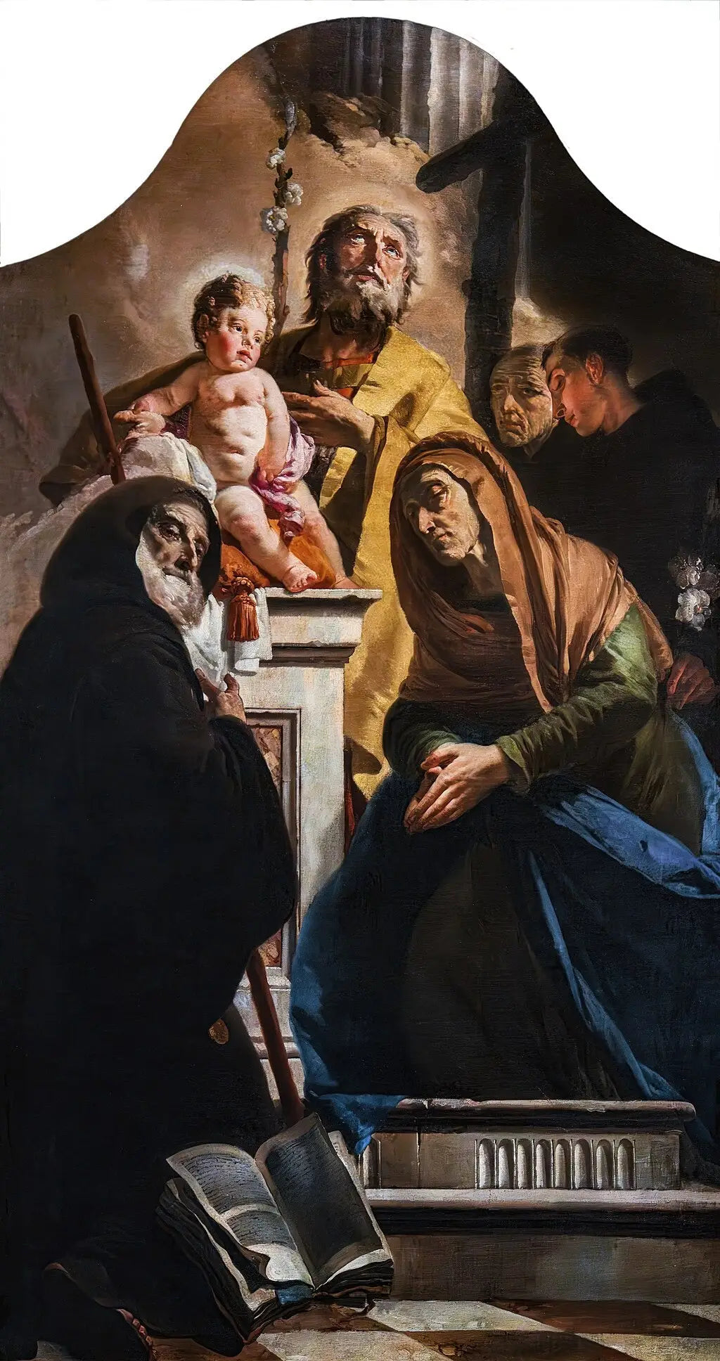 Saint Joseph avec l'Enfant Jésus et les saints François de Paule, Anne, Antoine et Pierre d'Alcántara - Giovanni Battista Tiepolo image 1 reproduction de peinture à l’huile