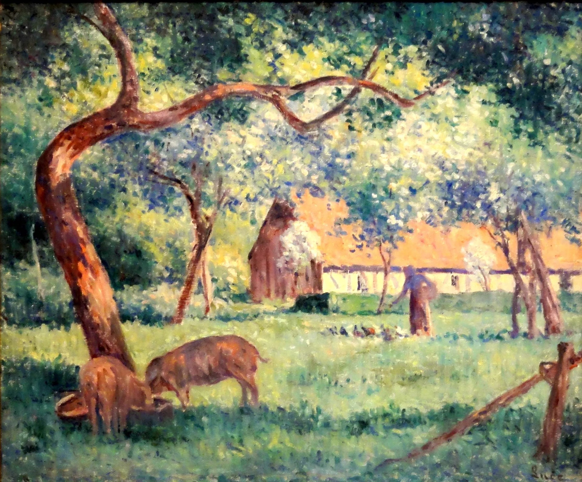 Saint-Laurent-en-Caux, cour normande - Maximilien Luce image 1 copie de tableau peinte à la main