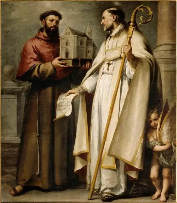 Saint Léandre et saint Bonaventure - Bartolomé Esteban Murillo image 1 tableau peint à l’huile sur toile
