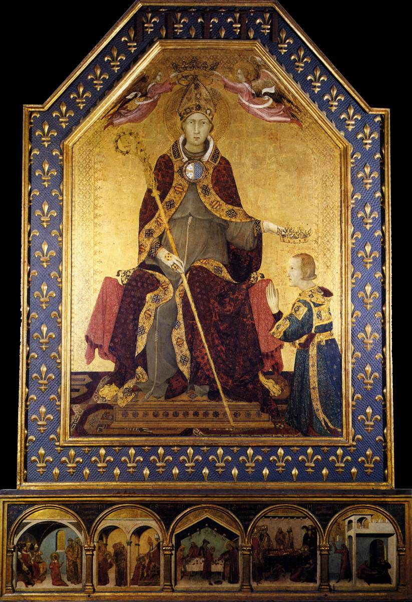 Saint Louis de Toulouse couronne Robert d'Anjou - Simone Martini image 1 reproduction artisanale de tableau