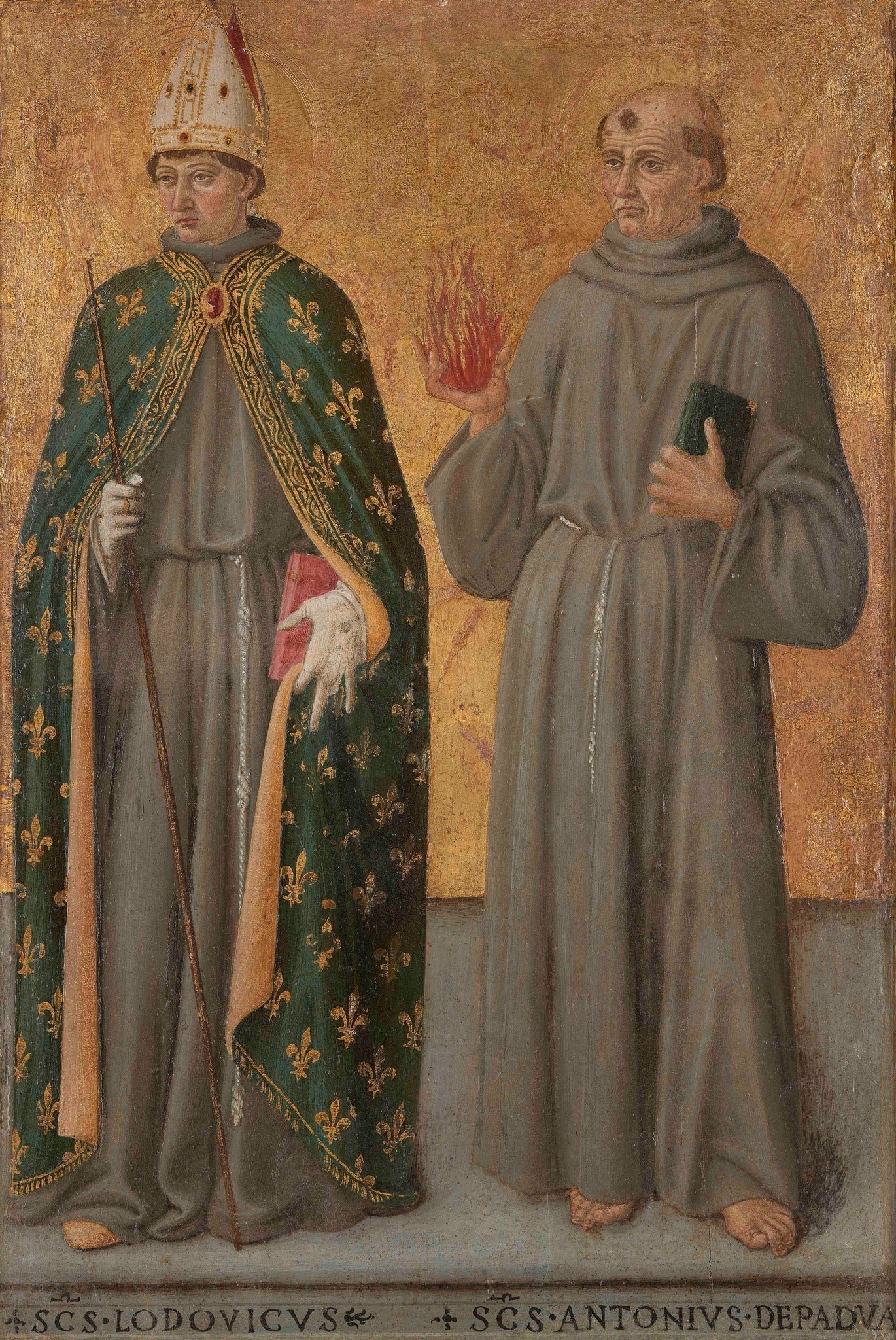 Saint Louis de Toulouse et Saint Antoine de Padoue - Cosimo Rosselli image 1 copie peinte à la main à l’huile
