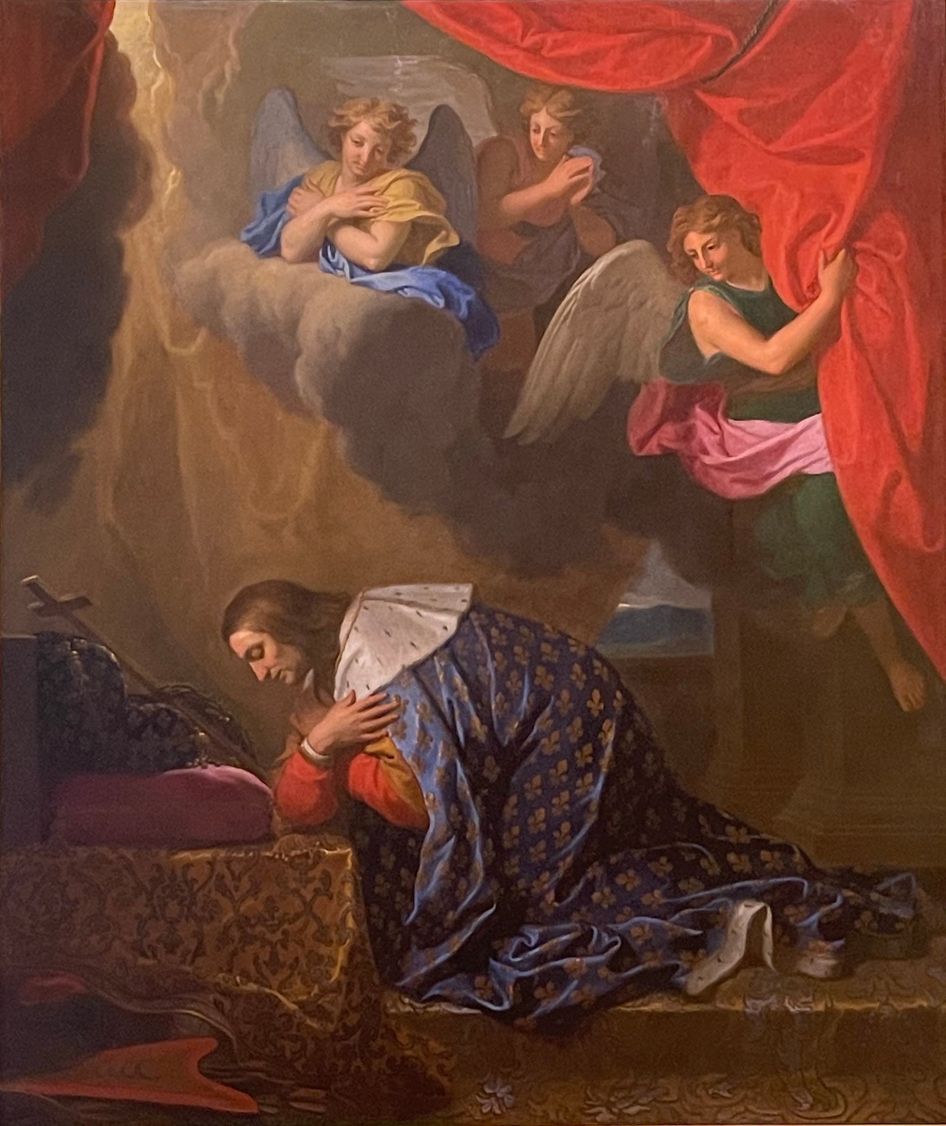 Saint Louis en prière, vénérant la couronne d'épines - Charles Le Brun image 1 copie de tableau peinte à la main