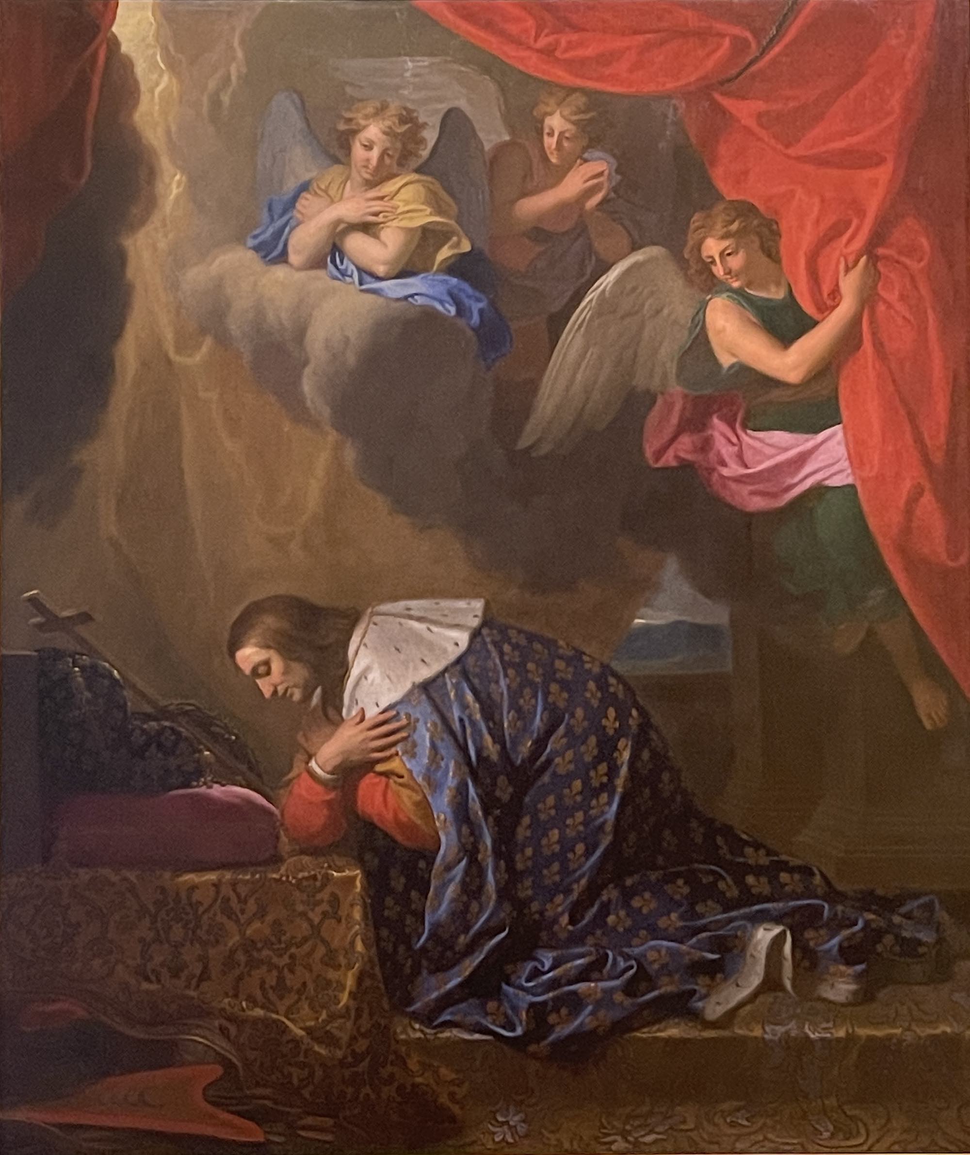 Saint Louis en prière, vénérant la couronne d'épines - Charles Le Brun image 1 copie de tableau peinte à la main
