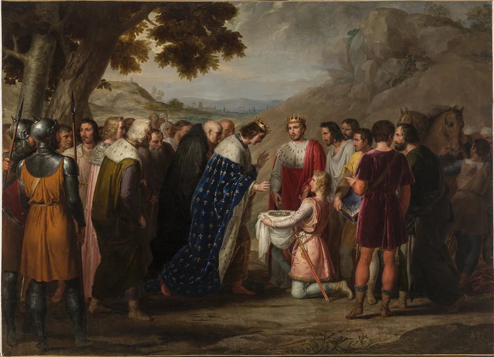 Saint-Louis recevant la sainte couronne de Baudouin II - Rafael Tejeo image 1 reproduction d’œuvre d’art à l’huile