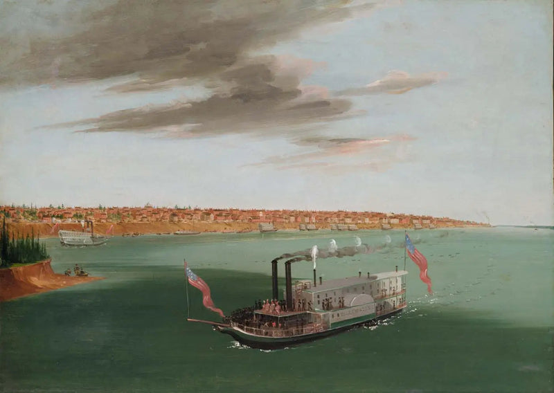 Saint-Louis vu de la rivière en contrebas - George Catlin