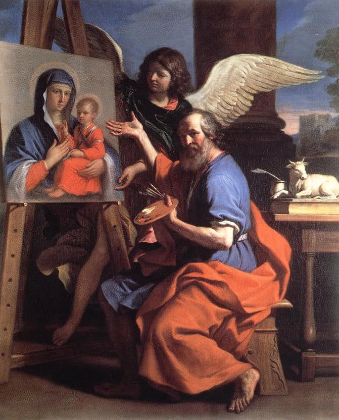 Saint Luc montrant un tableau de la Vierge - Guercino image 1 copie de tableau peinte à la main