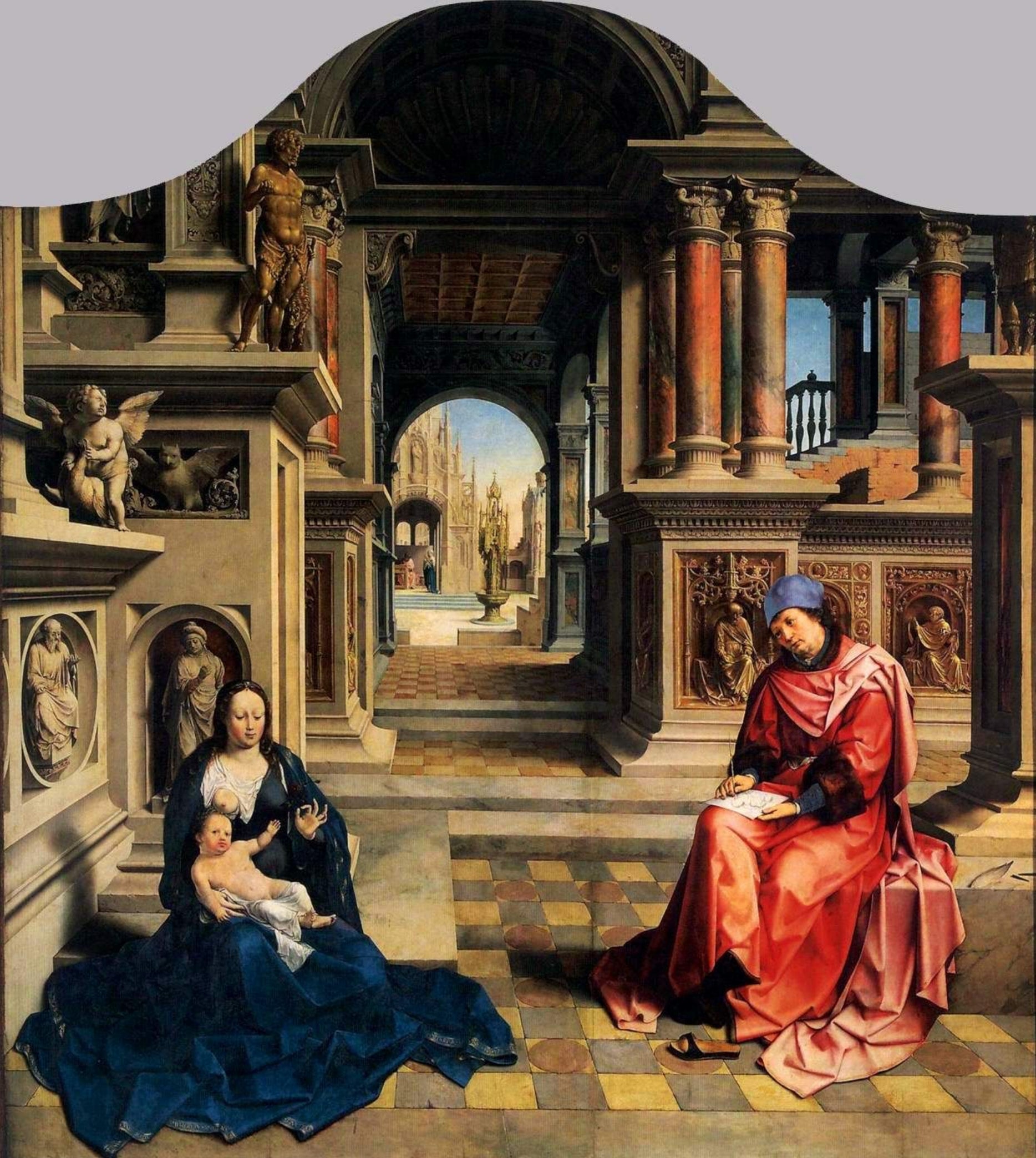 Saint Luc peignant la Vierge - Jan Gossaert image 1 reproduction de peinture à l’huile