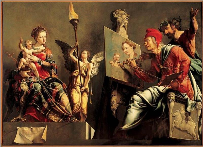 Saint Luc peignant la Vierge - Maarten van Heemskerck image 1 copie de tableau peinte à la main